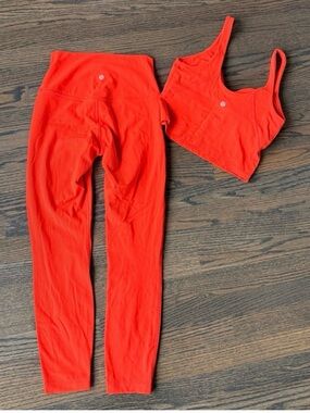 lululemon Women's Solar Orange Align High-Rise Leggings & Align Tank set